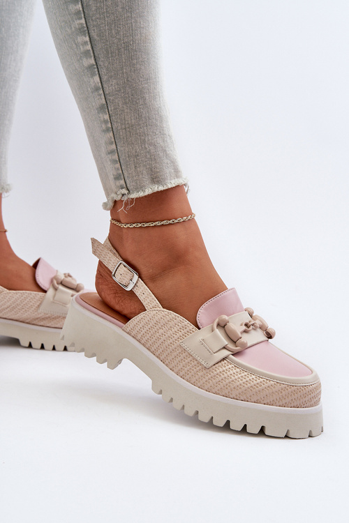 Жіночі босоніжки на підборах з бежевим орнаментом D&A MR38-656