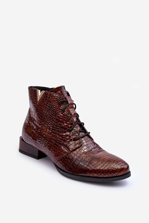 Жіночі шкіряні черевики Maciejka 5743C-02 Коричневі