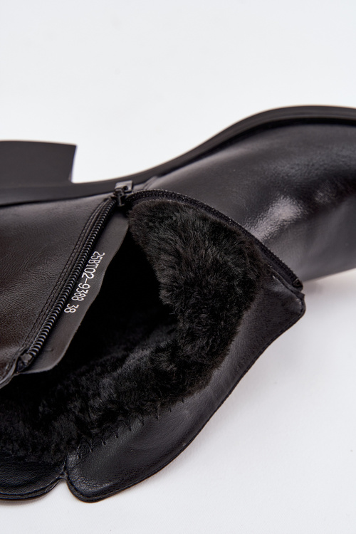 Теплі жіночі черевики на платформі чорні Delmira