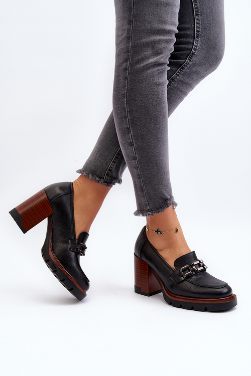 Човники на масивному каблуці з орнаментом Black Oradna