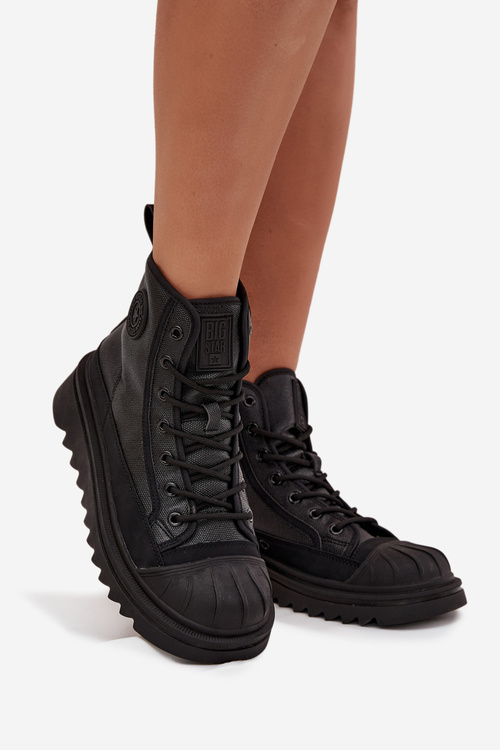 Високі Жіночі Кросівки Утеплені Big Star OO274A355 Чорні