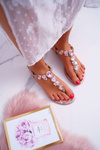 Жіночі босоніжки зі стразами Pink Gold Tenese