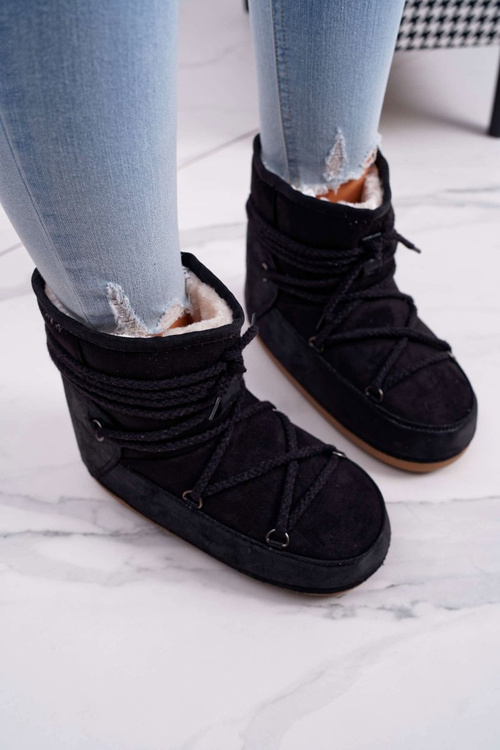Жіночі зимові черевики флісові утеплені чорні Veme