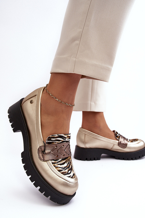 Жіночі шкіряні лофери Maciejka 06195-25 Gold