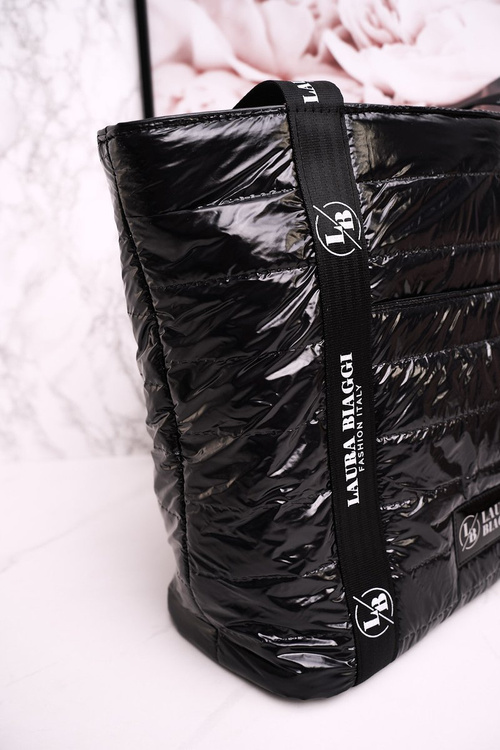 Велика сумка LAURA BIAGGI Чорно-білий логотип