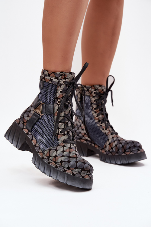 Шкіряні жіночі робочі чоботи Maciejka 07072-03 Мультиколір