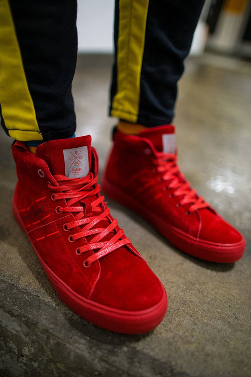 Чоловічі високі кросівки Cross Jeans Leather Suede Red EE1R4055C