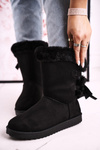 Жіночі зимові черевики з тасьмою, утеплені на хутрі, чорні Kaylee