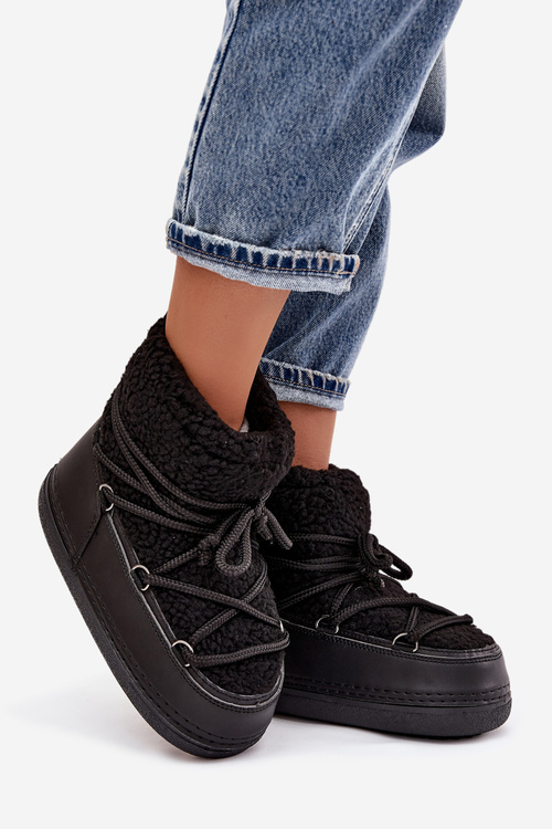 Жіночі зимові черевики з овчиною Чорний Belira