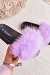 Жіночі тапочки з хутром фіолетового кольору Belmondo