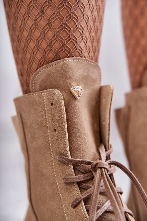 Замшеві чоботи на блискавці Ніколь 2754 Бежеві