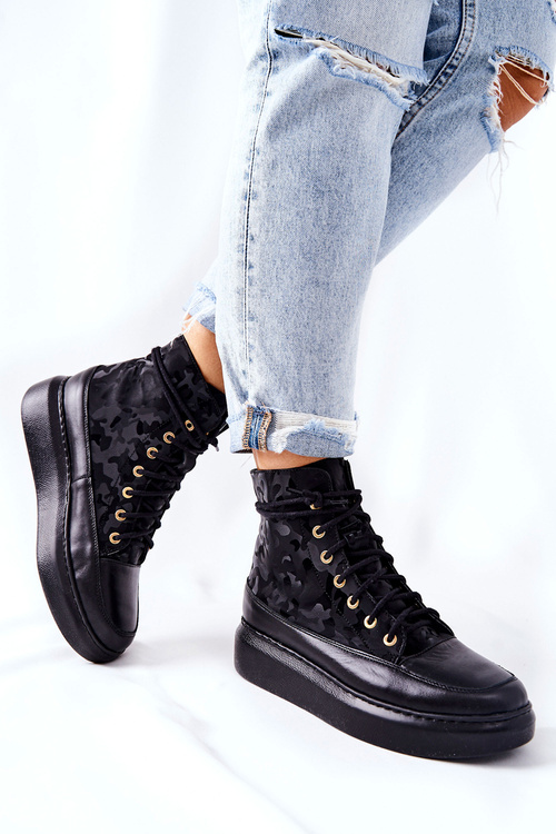 Спортивне шкіряне взуття Lewski 3034 Black Moro