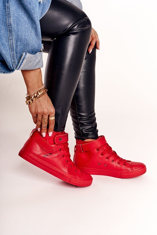 Жіночі шкіряні високі кросівки BIG STAR V274529 Червоні