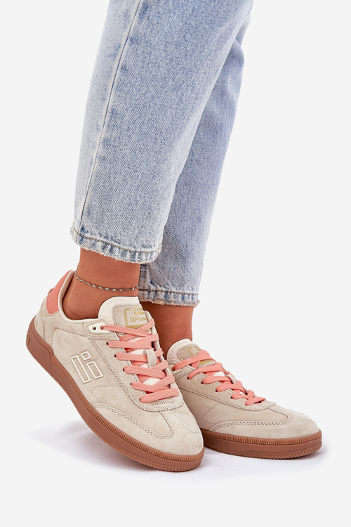 Замшеве Спортивне Взуття Кросівки Жіночі D.Franklin Бежеві DFSH387005