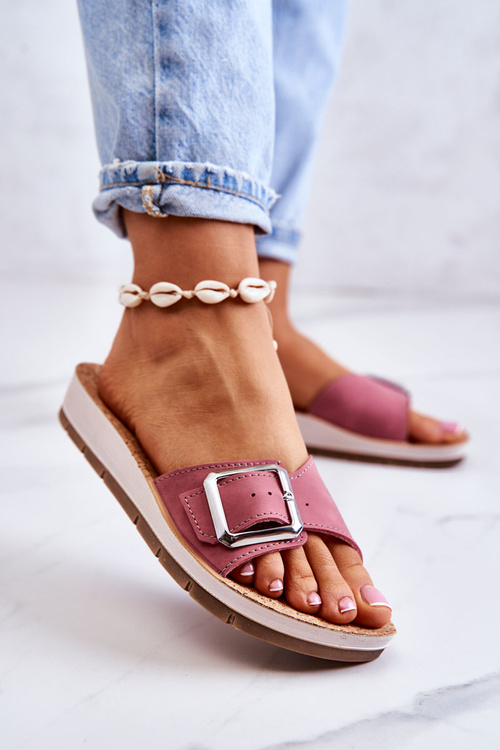 Модні жіночі тапочки з пряжкою Inblu CP000031 Рожеві