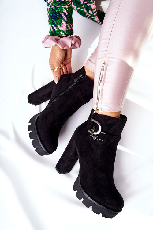 Замшеві чоботи на високому каблуці Чорні Dianne