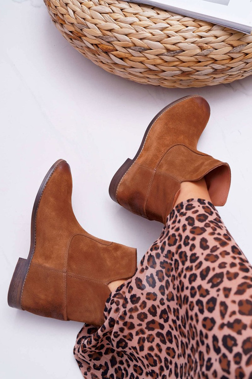 Чоботи жіночі на плоскому каблуці коричневі Nicole 2419