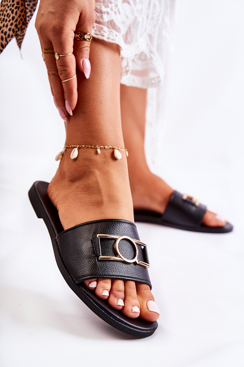 Жіночі класичні тапочки з декором Black Sherri