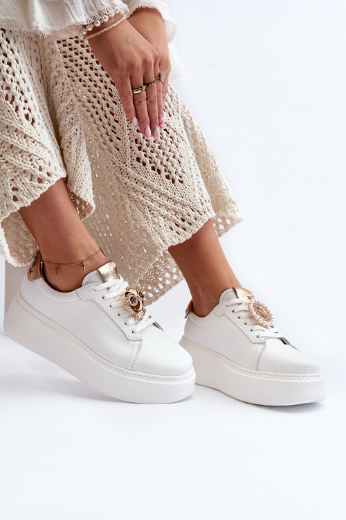 Жіночі шкіряні кросівки CheBello 4411 Білі