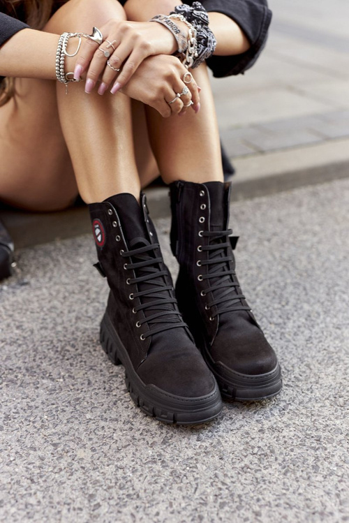 Жіночі пласкі похідні черевики чорного кольору монопе