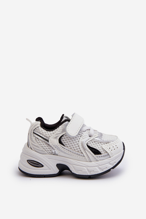 Дитячі спортивні кросівки на липучці біло-чорні Ephona