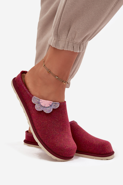 Жіночі тапочки з квіткою Inblu CS000043 бордові
