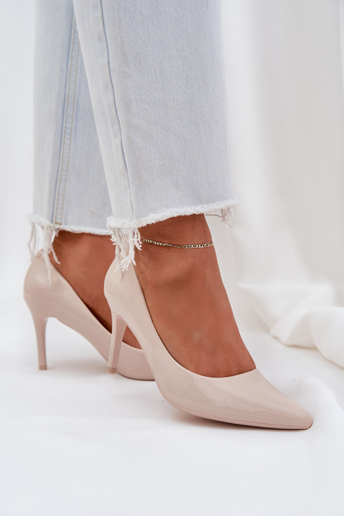 Лакові Туфлі З Загостреними Носами Бежеві Laniffia