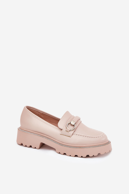 Жіночі Мокасини Декоровані Цирконіями Бежеві Patina