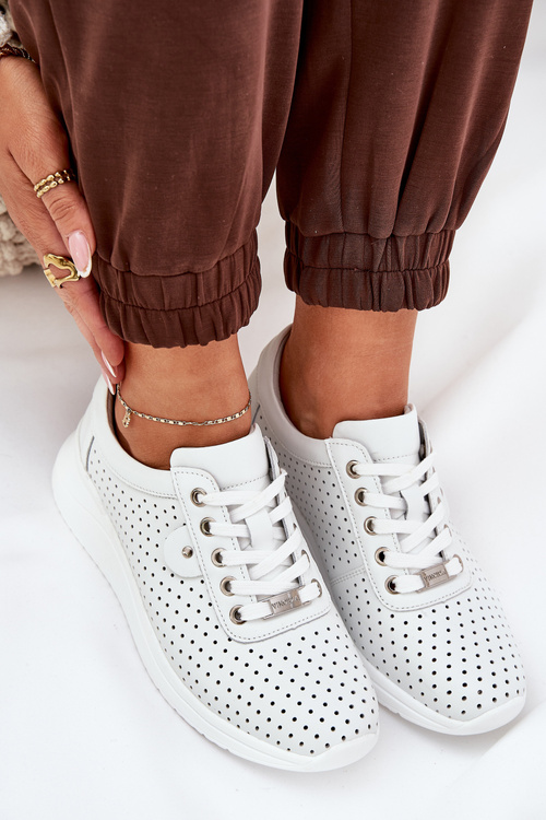 Жіноче Шкіряне Спортивне Взуття Vinceza 79532 Біле