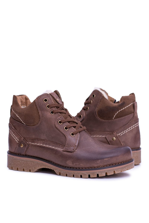 Чоловічі та молодіжні коричневі флісові утеплені чоботи Komodo 885