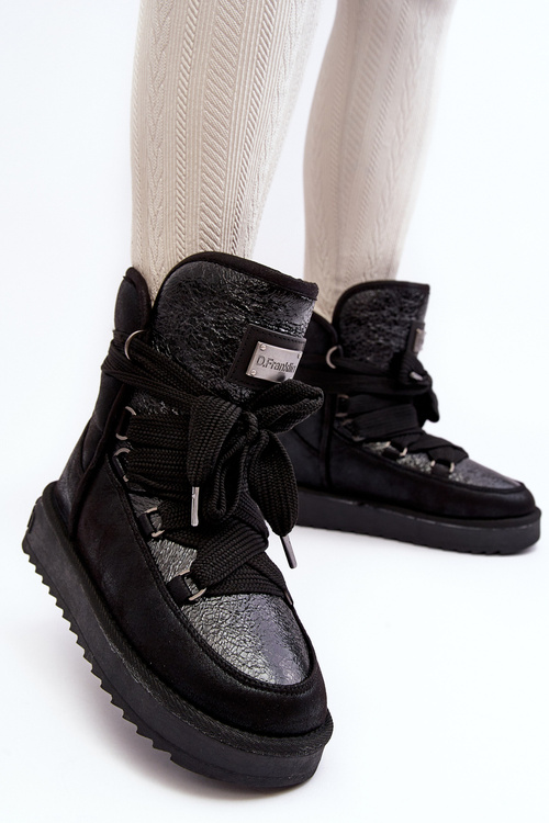 Жіночі зимові черевики зі шнурівкою D.Franklin DFSH370006 Чорні