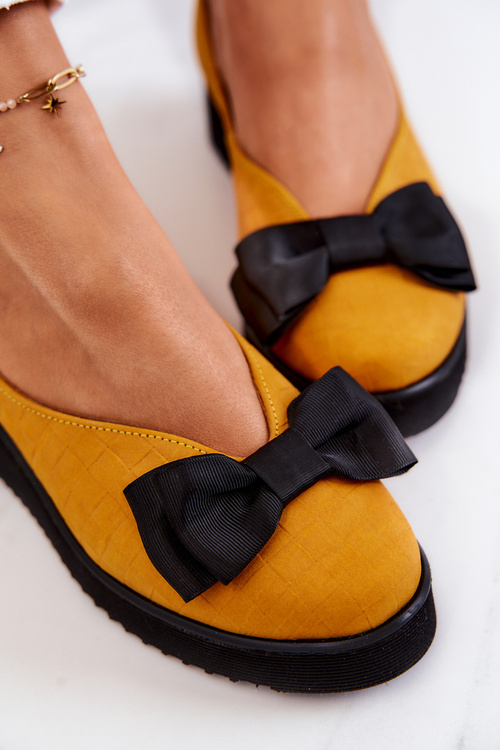 Замшеві балерини на платформі Maciejka 05062-07 Жовті