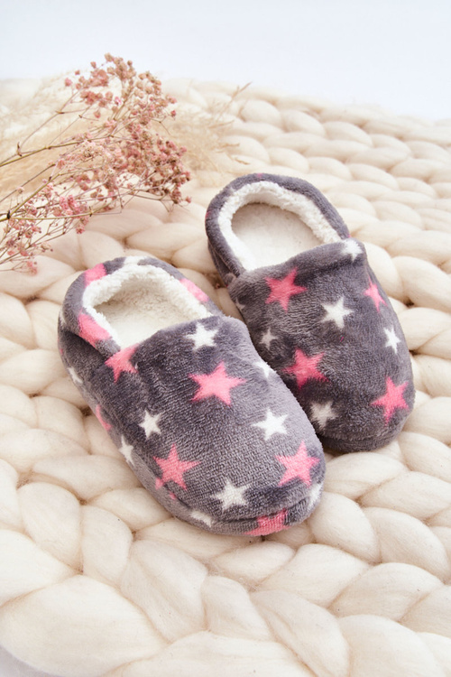 Дитячі утеплені тапочки зірки сірого кольору Meyra