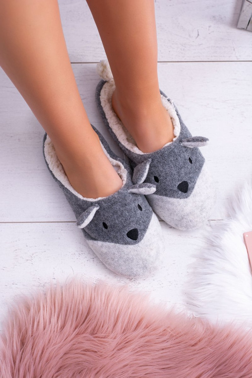 Жіночі домашні тапочки SOXO Animals A Grey