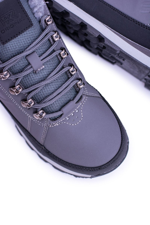 Чоловічі утеплені трекінгові черевики сірі Newlans2