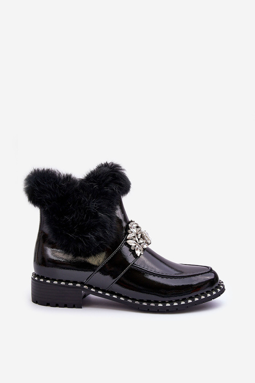 Жіночі ботильйони на плоскій каблуці та платформі чорні Linestta