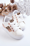 Шкіряне спортивне взуття Leopard White Trixie