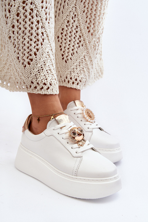 Жіночі шкіряні кросівки CheBello 4411 Білі