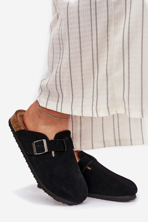 Замшеві Жіночі Кломпи З Пряжкою Big Star RR274A384 Чорні