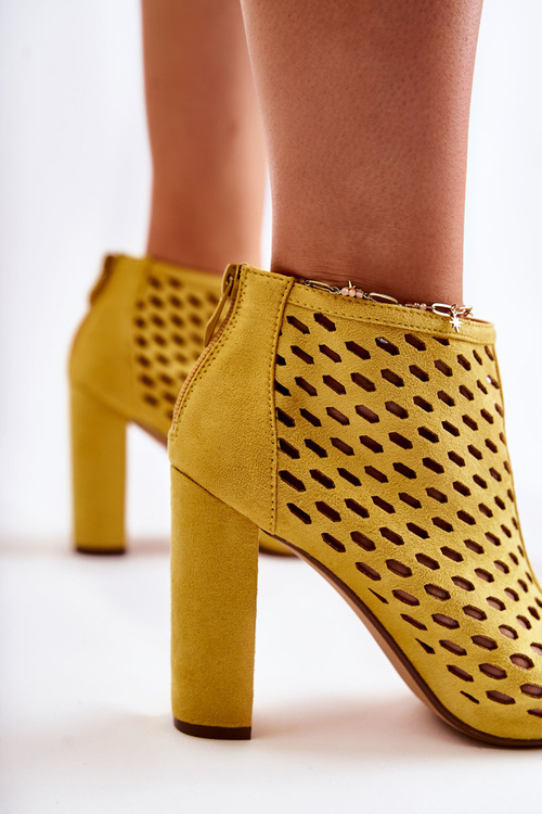 Ажурні замшеві чоботи Жовті Jenissa