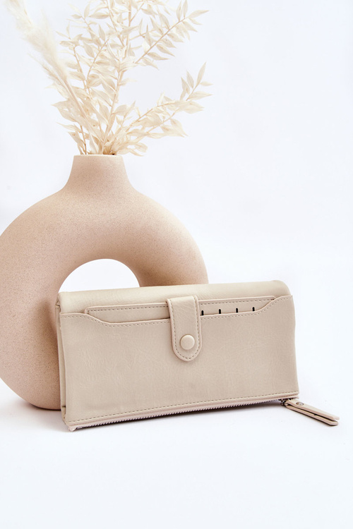 Жіночий великий місткий гаманець Evina Beige 