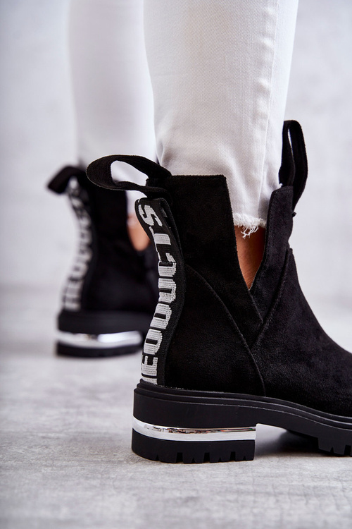 Замшеві черевики з вирізами Чорні Elvera