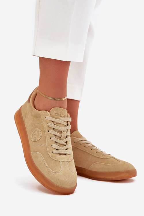 Жіночі Замшеві Кросівки Big Star RR274849 HI-POLY SYSTEM Бежеві