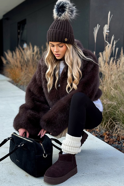 Низькі снігові чоботи на платформі Big Star OO274A101 шоколадні