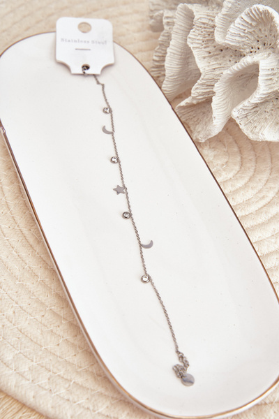 Браслет на щиколотку з місяцями та зірками зі срібла