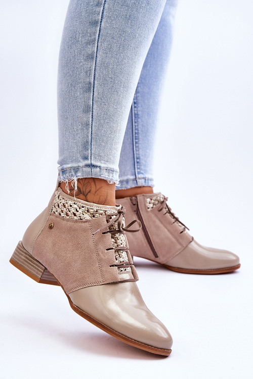 Шкіряні черевики Maciejka 05953-04 Бежеві