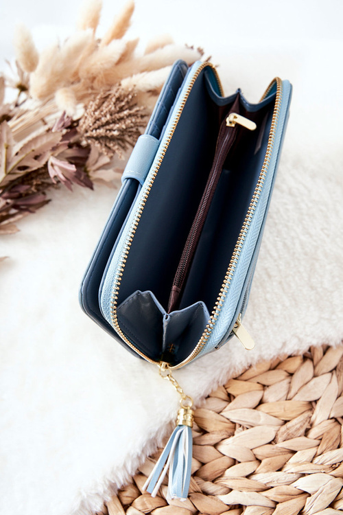 Великий жіночий гаманець з додатковими гаманцями синій