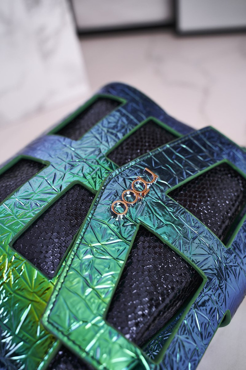 Маленький жіночий гаманець NOBO NBAG-J4106-C008 металевий хамелеон