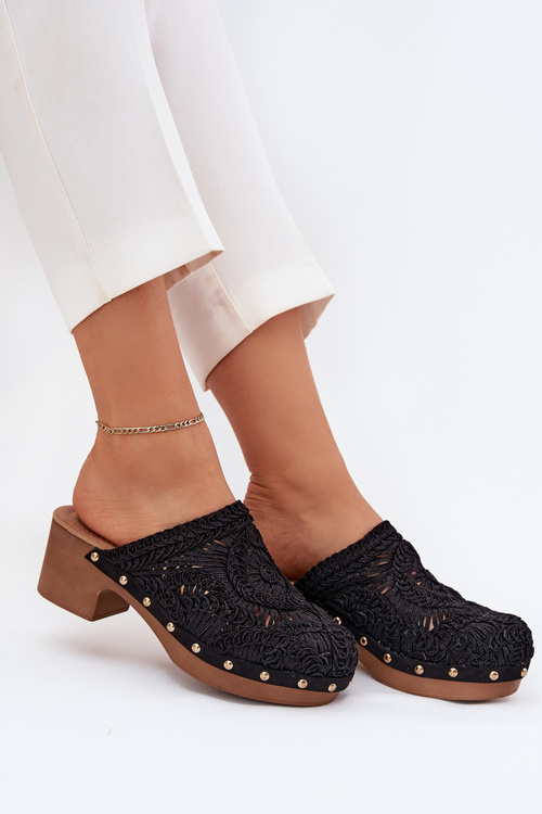 В'язане Жіноче Взуття На Каблуках Чорне Senevia