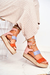 Жіночі еспадрільї на платформі на зав'язках оранжевого кольору Fuerta